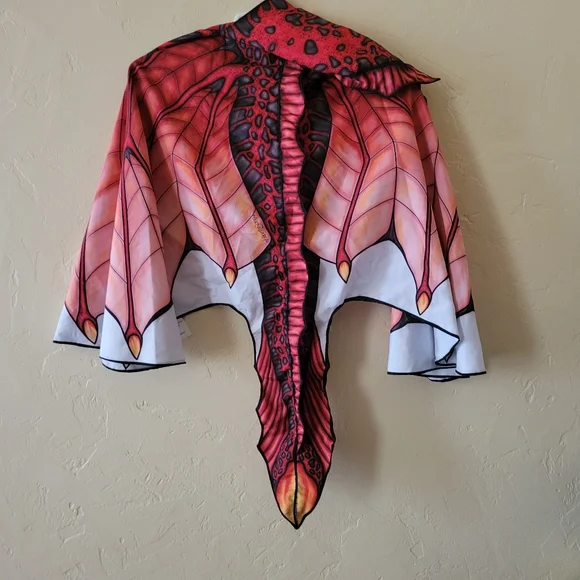Youth Red and Black Winged Costume Cape - Picture 4 of 7